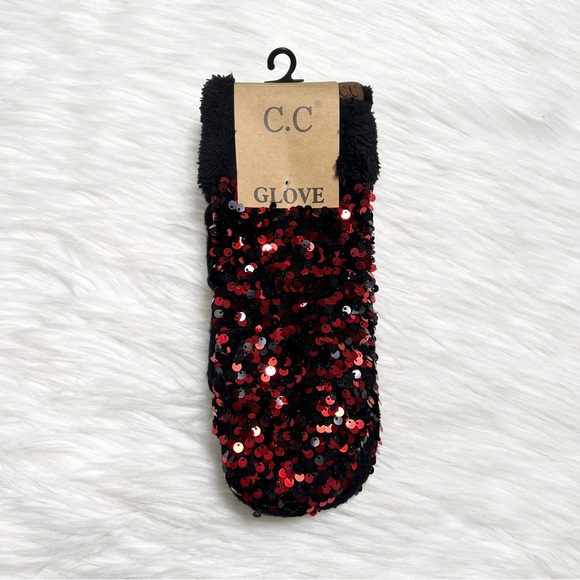 C.C Mittens Color Sequin Sparkly for Adults, Winter Mittens, Winter Gloves - Picture 6 of 10